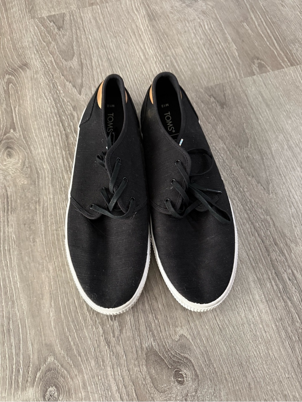 TOMS Men’s Black Canvas Casual Sneakers size 12